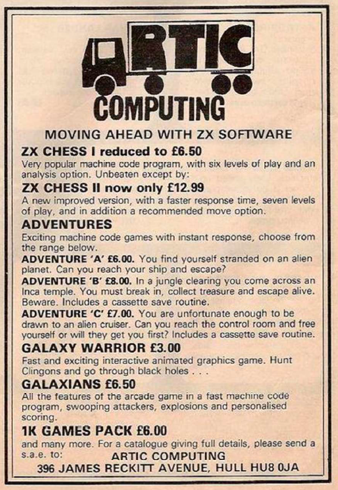 ZX Chess I Magazine Advertisement (Magazine Advertisements): Your Computer (UK), Volume 2 Number 3 (March 1982)